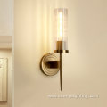 Retro bronzer textured clear glass wall light